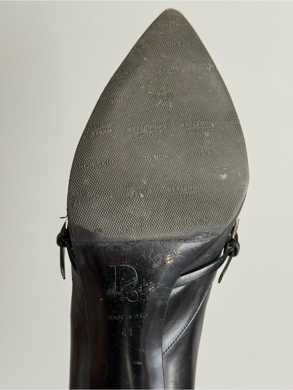 DIOR Black Leather Pointed-Toe Heels - Picture 7 of 8